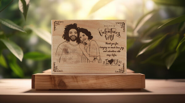 Happy Valentine's day Wooden photo frame