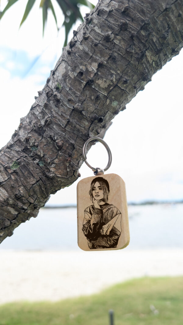 Wooden Engraved Personalised Keyring