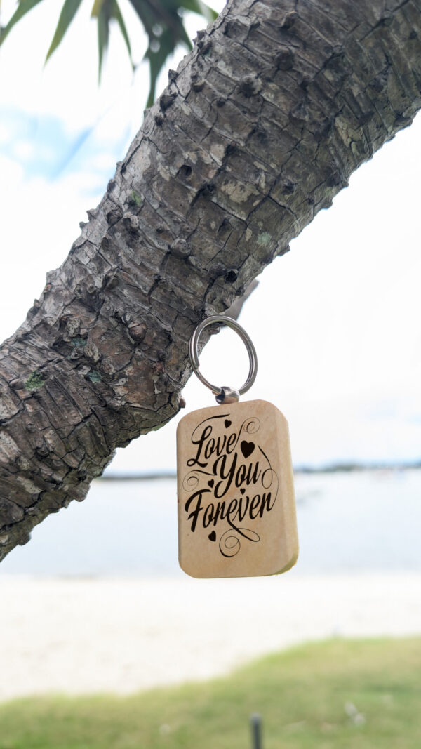 Wooden Engraved Personalised Keyring - Image 3