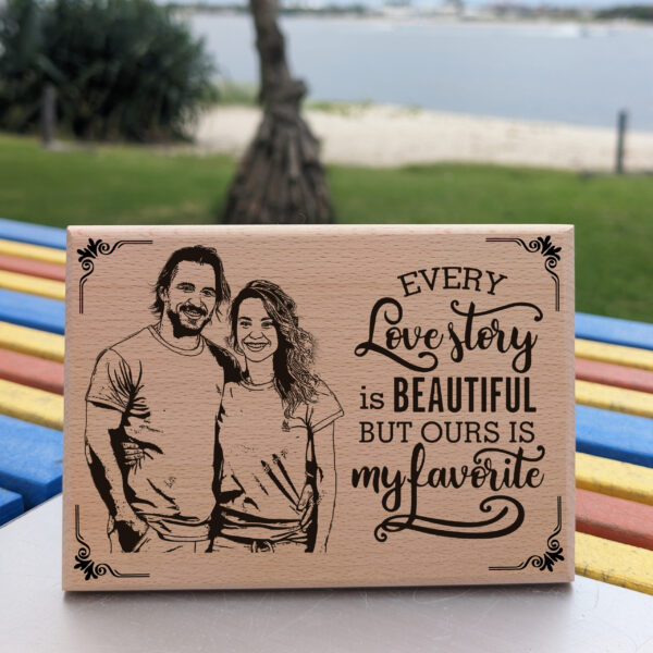 Personalised Love Wooden photo frame