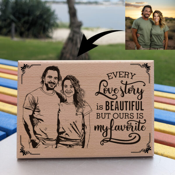 Personalised Love Wooden photo frame - Image 2