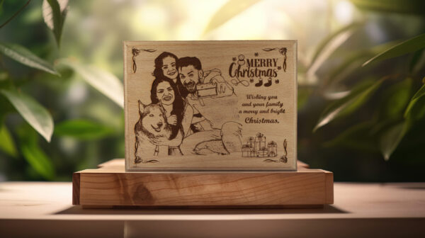 Christmas wooden photo frame