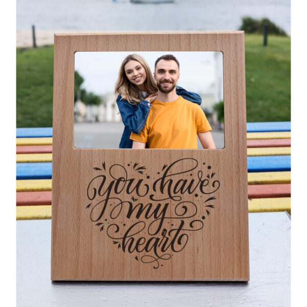 Customized Classic Wooden Laser Engraved Photo Frame